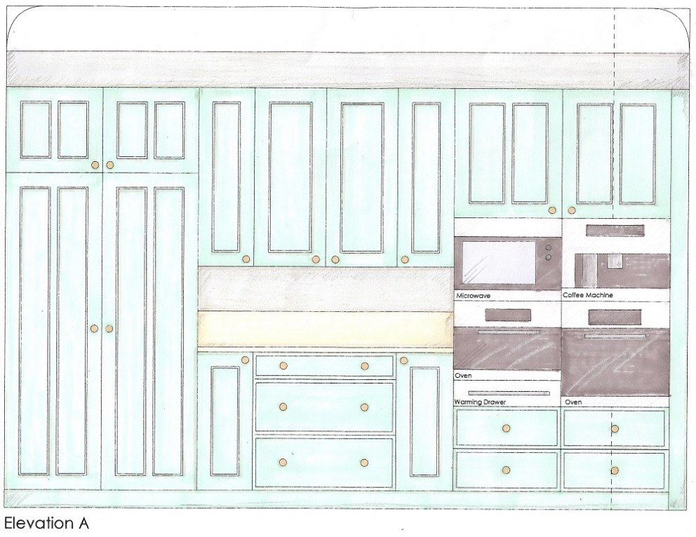 Drawings & Boards | Bespoke Kitchen - Elevation | Interior Designers